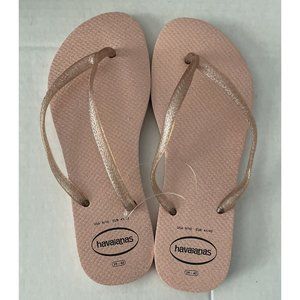 Havaianas Flip Flops Pink Glitter Woman’s USA 9/10 EUR  41/42 BRA 39-40 New